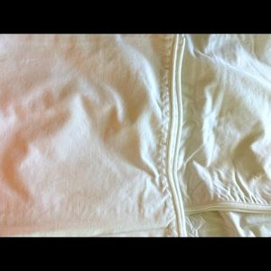 PB Teen Dorm Off white Twill Heavy Duty Straight Hem Dust Ruffle Full Size.